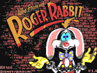 Who Framed Roger Rabbit? title screen for Commodore 64